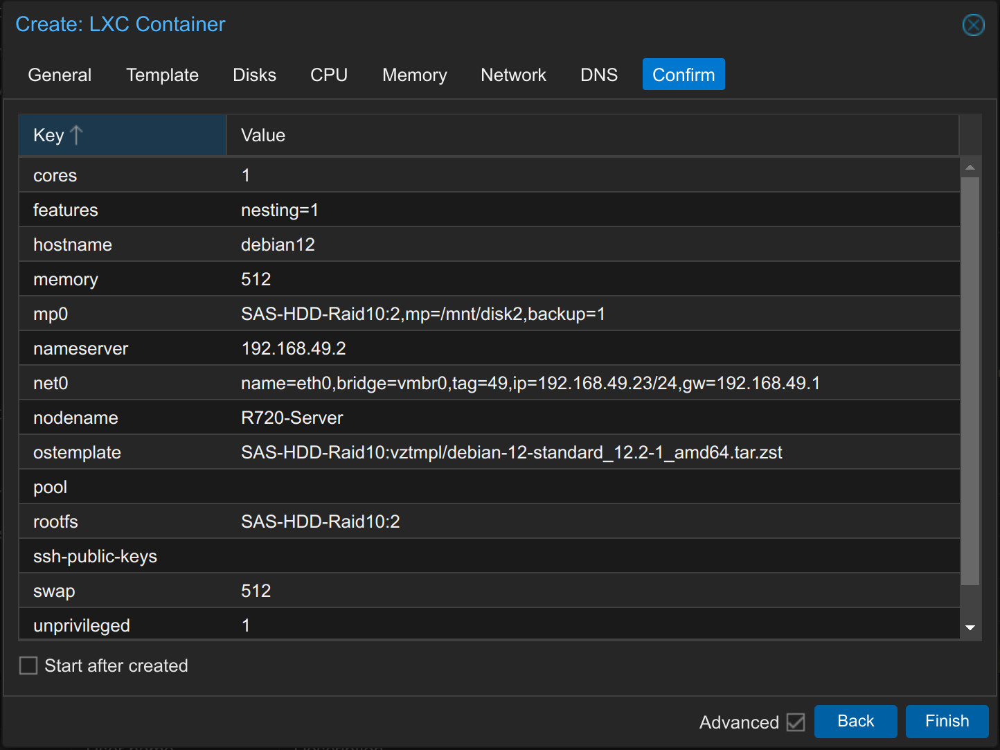 Install Proxmox Container LXC in 10 steps 11 confirm