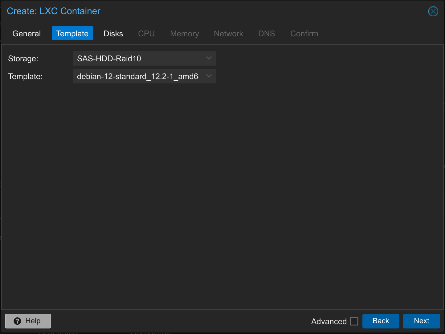 Install Proxmox Container LXC in 10 steps 4 template