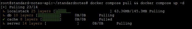 Self hosted Standard Notes LXC Container docker setup